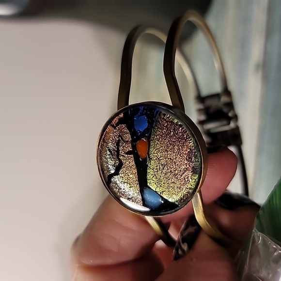 Dichroic Glass Clamper Bracelet - Picture 3 of 5